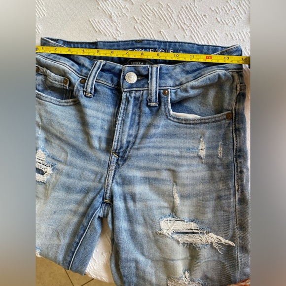 American eagle airflex high waisted Trendy Distressed Blue Jeans size 28x28 - Picture 10 of 10